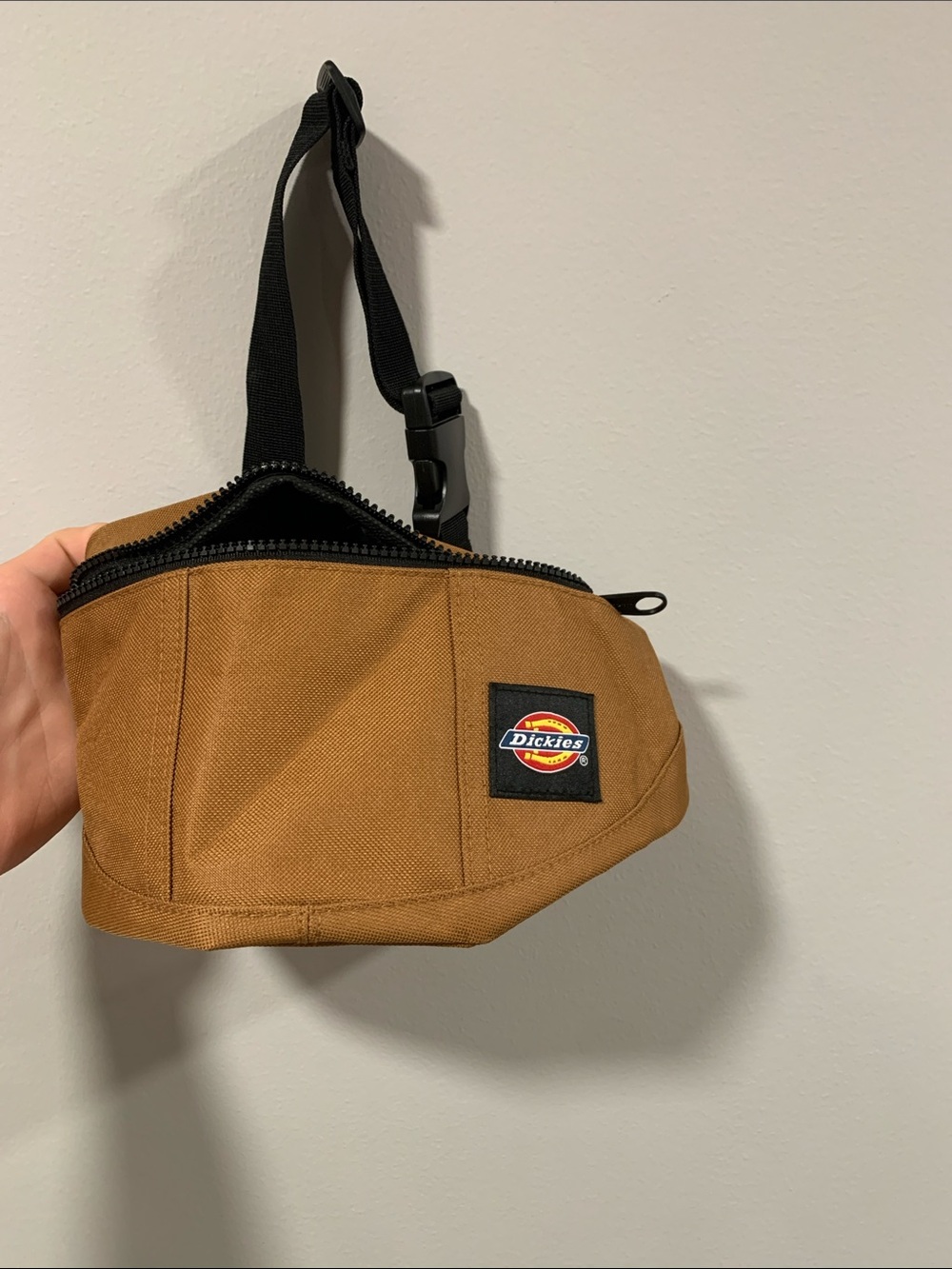 Dickies Tan Canvas Waist Pack with Black Strap